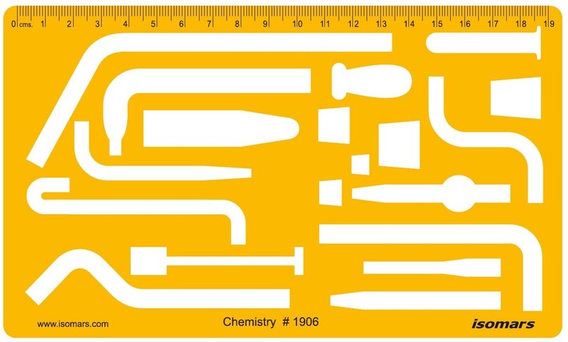 Chemistry Lab Equipment Template Stencil Symbols Drafting Tool 200x125mm