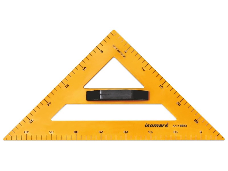 45° Large Set Square with Handle Blackboard Teaching Ruler 40cm Yellow Drafting