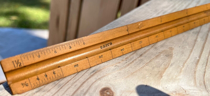 VINTAGE ALOE CO. ST. LOUIS Engineer Triangular 12" Scale Orig. ADVERTISING NICE gallery