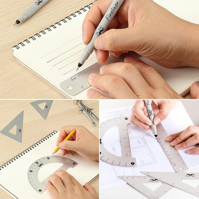 Professional Geometry Set, 15 pcs, Geometry Kit for Artists Students,Geometry gallery