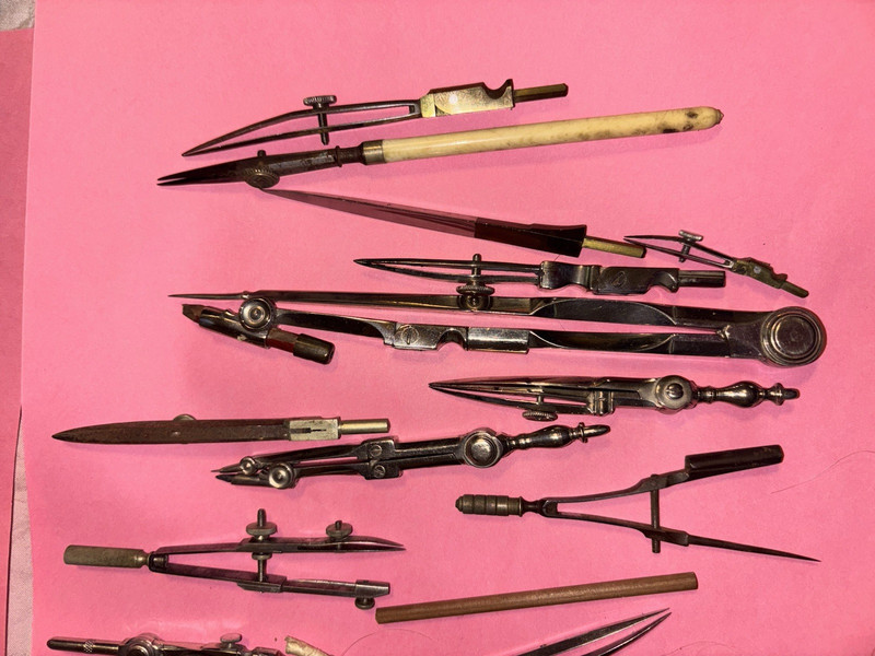 Antique Drafting Tool Sets Made In Germany with Cases misc parts gallery