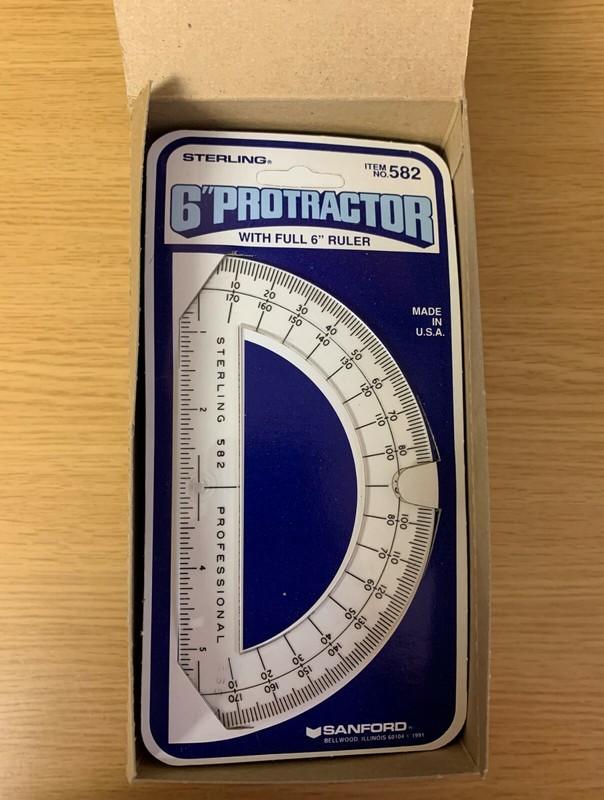 Vintage (1991) Sanford Sterling 6″ Protractor with Full 6″ Ruler #582 – New