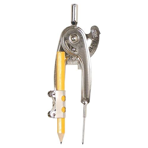 Westcott Metal Compass with Pencil, Nickel Plated (12201) Ball Bearing