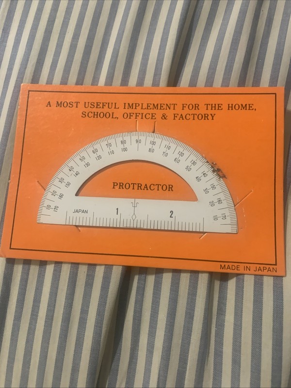 Vintage USA Drafting Protractor Ruler – Engineering Tool Mid-Century.METAL Item!
