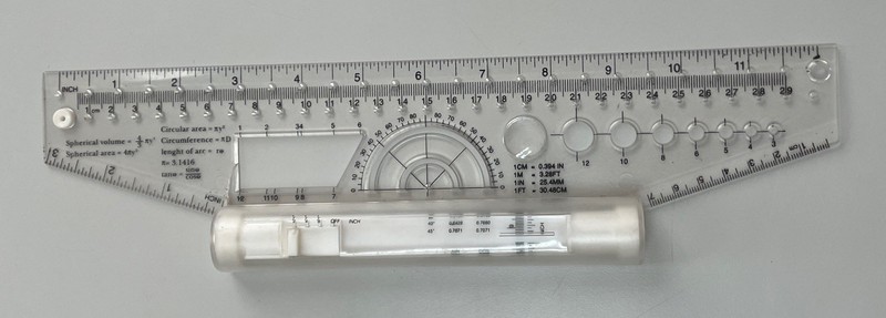 Multi-Purpose Drawing Parallel Rolling Ruler 12 Inch Drawing Design Ruler Clear