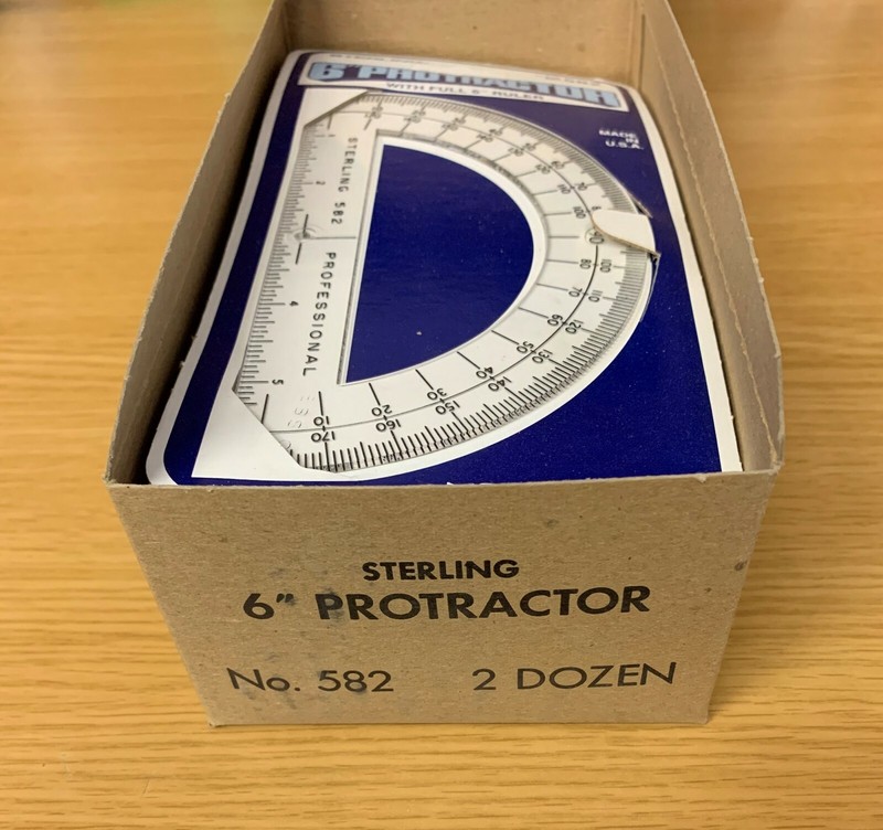 Vintage (1991) Sanford Sterling 6" Protractor with Full 6" Ruler #582 - New gallery