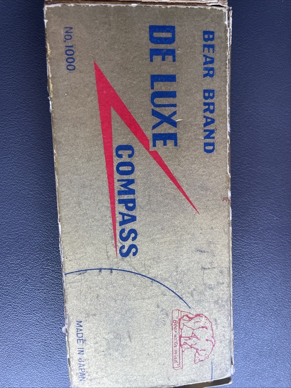 Vintage De Luxe Bear Brand Pencil Compass No.1000 Made in Japan, Original Box