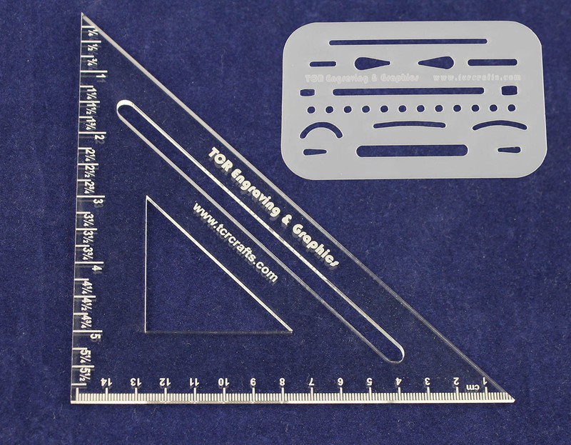 Laser Cut Drafting Square & Eraser Shield – 1/8″ Acrylic & 14 Mil Mylar