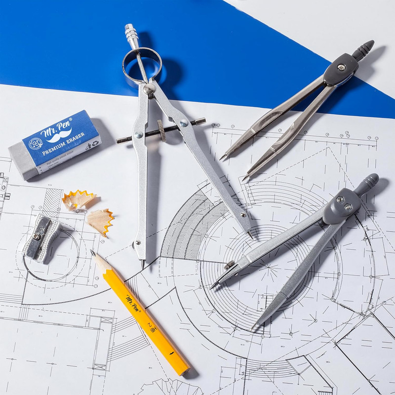 Geometry Set with 6 Inch Swing Arm Protractor, Divider, Set Squares, Ruler, Comp gallery