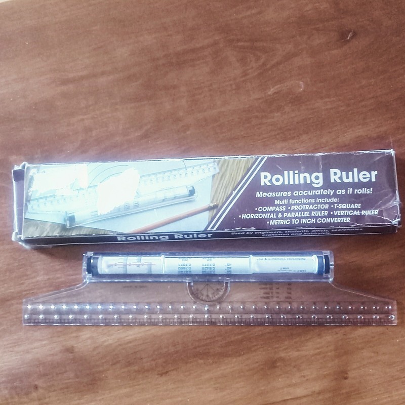 Vintage Rolling Ruler Drafting Ruler With Rolling Scale Conversion In Box