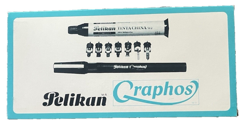 New Vintage Pelikan Graphos Standard Set Drawing Pen with 12 Nibs/Ink