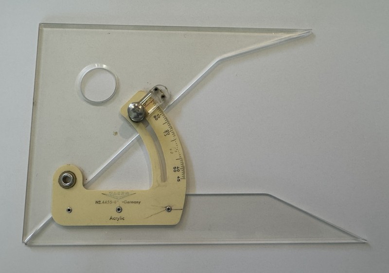 TACRO 4455-8″ Made in Germany Engineering Adjustable Drafting Triangle Acrylic