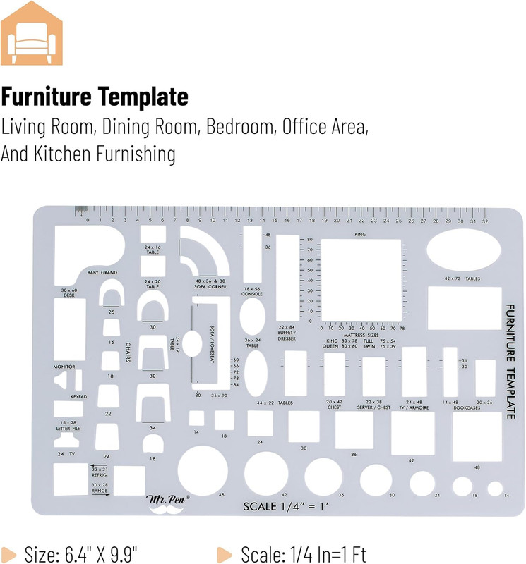 - House Plan, Interior Design and Furniture Templates, Drafting Tools and Ruler gallery