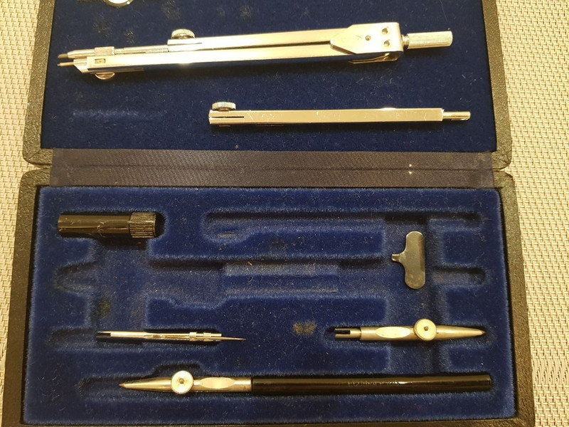 Vintage ECOBRA Germany Precision Compass Set–Complete in Original Case–Excellent gallery