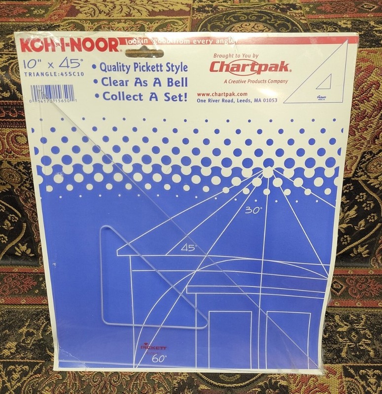 Koh-I-Noor Professional Drafting Triangle Clear 10″ x 45°