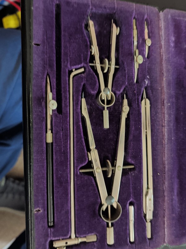 Vintage Dietzgen Drafting Compass Set w/ Case Engineering Drawing USA