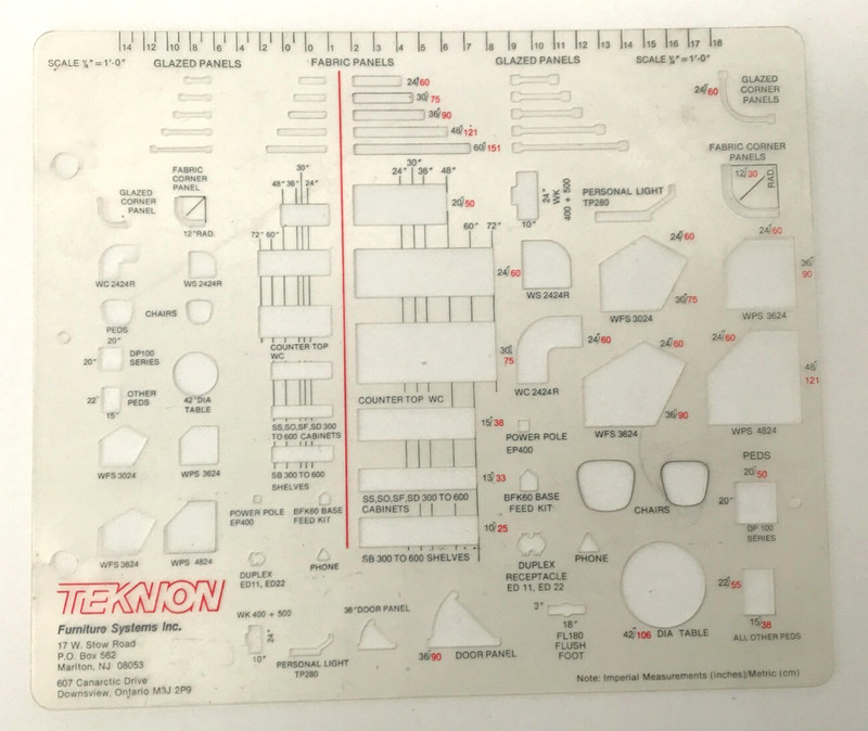 TEKNION Architectural Drafting Template Interior Design Furniture gallery