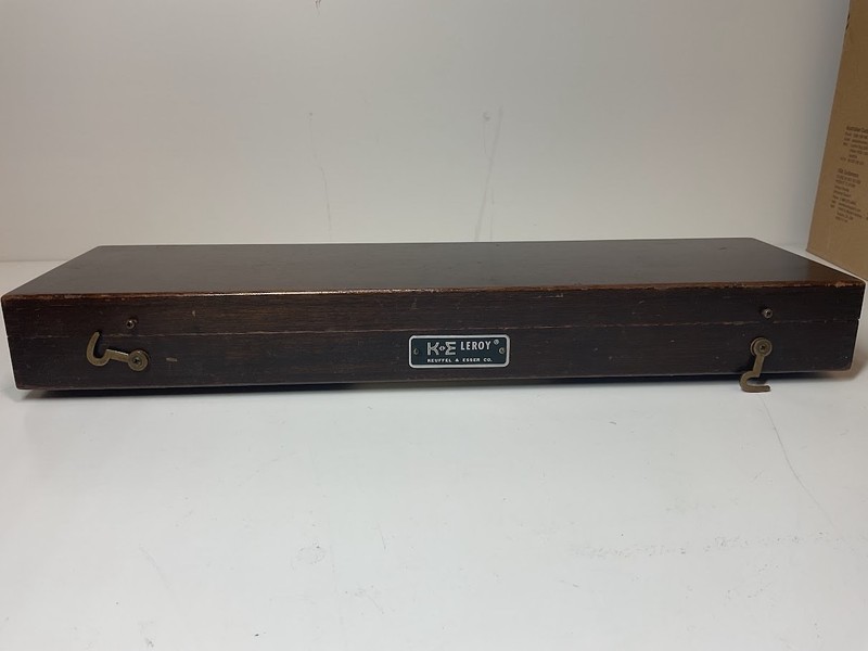 Vintage K&E Leroy Lettering Set Drafting Kit w/ Wood Case Templates USA