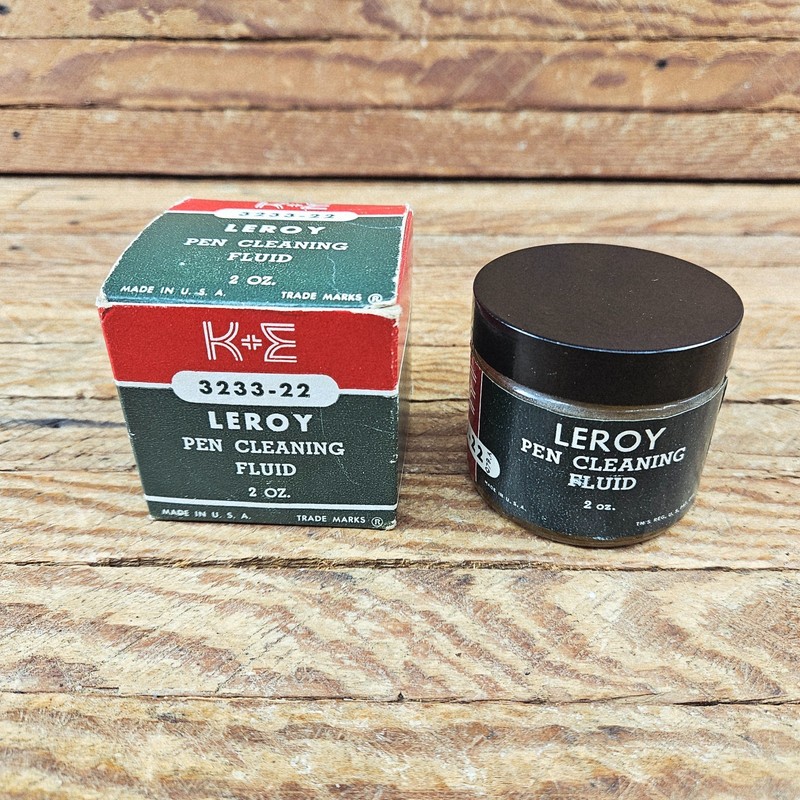 Vintage K&E LEROY 3233-22 Pen Cleaning Fluid Jar w/ Box – NO FLUID