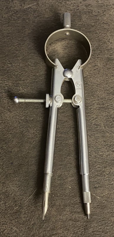 Vintage SP Drafting Compass Tool 6 in. Steel / Metal Geometry Collectable -Japan