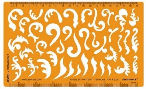Isomars Jewelry Designing Template Ornaments and Curves Design Drafting Stencil