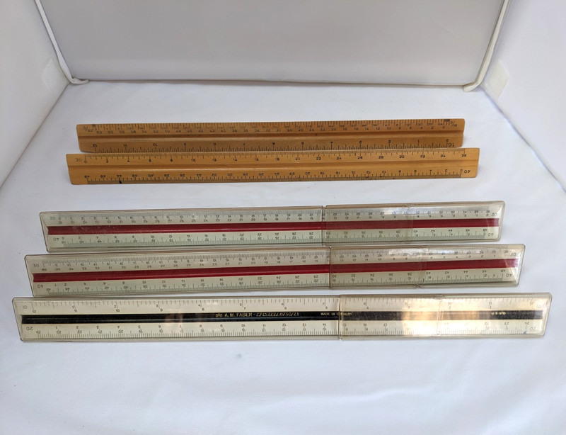 Lot of 5 Vintage Triangle Rulers A. W. FABER CASTELL Z1 & Hughes Owens – Germany
