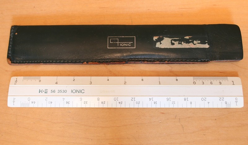 Rare Vintage Keuffel + Esser IONIC Advertising Architect's Scale Ruler, Nice