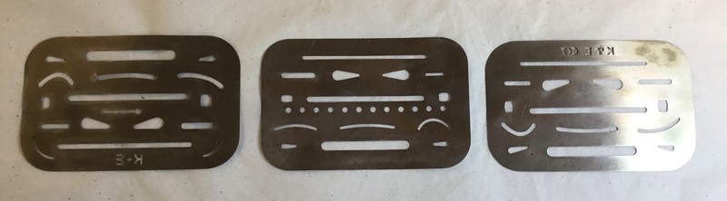 Vintage K&E Steel Erasing Shields Drafting Tool Lot of 3