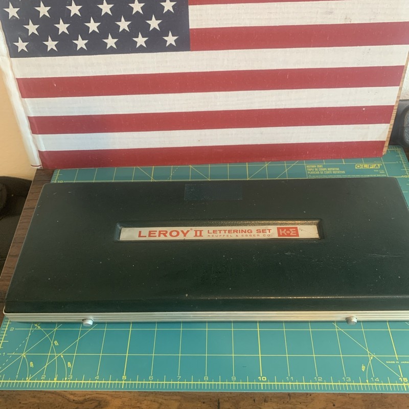 Vintage K&E Leroy II Lettering Set Case & Drafting Tools – Incomplete / Parts