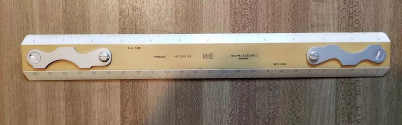 Rare Vintage Keuffel & Esser 60 0512-22 ~12″ Drafting Rule ~ Boxwood Celluloid
