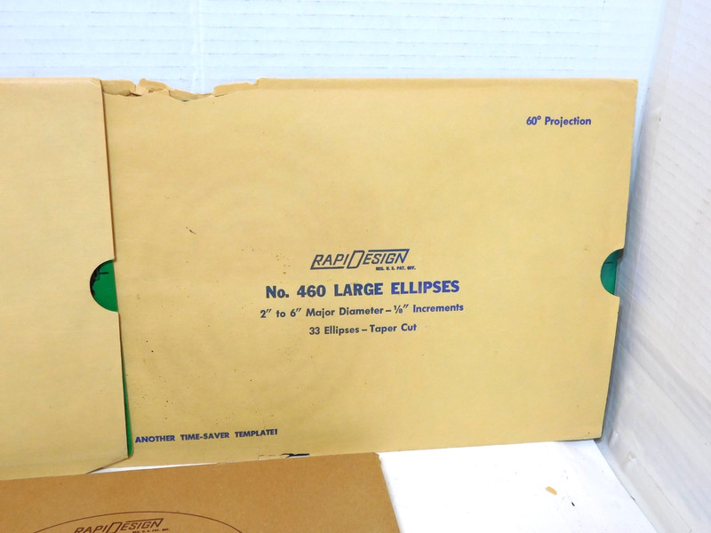 Rapidesign Drafting Lot---60 Dimensioner-Ellipse Set 70-420 & 460 Large Ellipses gallery