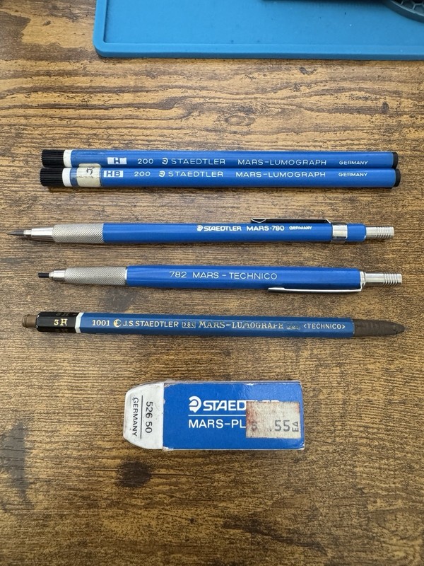 Staedtler Mars Technico Lumograph Drafting Lead Holders 780 782 1001 Clutch