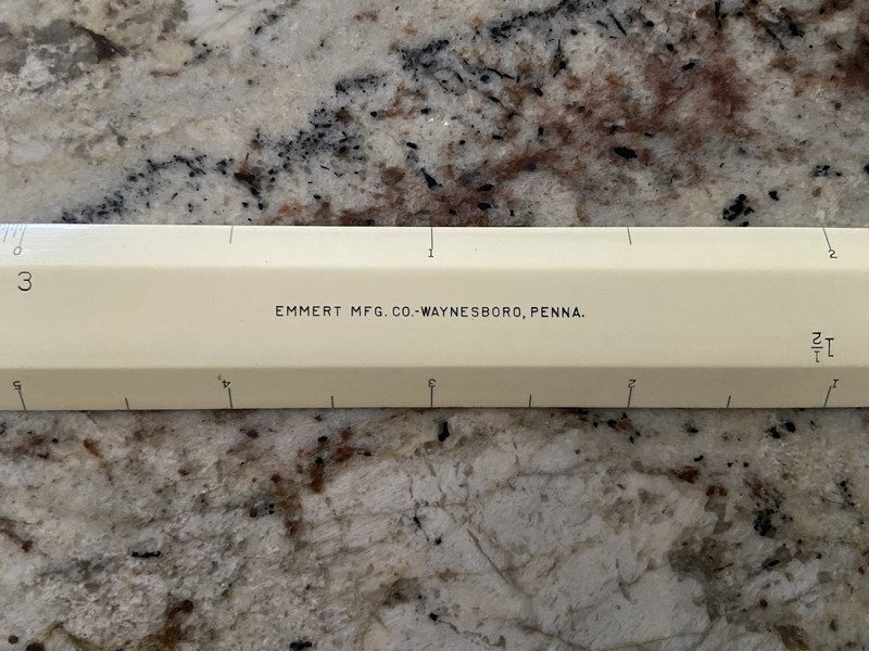 Emmert Mfg Co Waynesboro, Penna. Drafting Machine Scale - 12-inch scales 1.5 & 3 gallery