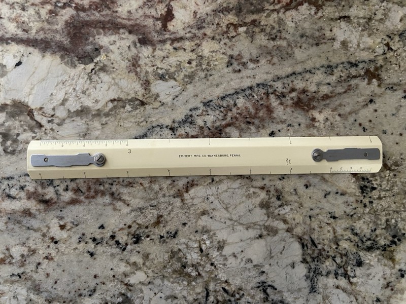 Emmert Mfg Co Waynesboro, Penna. Drafting Machine Scale – 12-inch scales 1.5 & 3