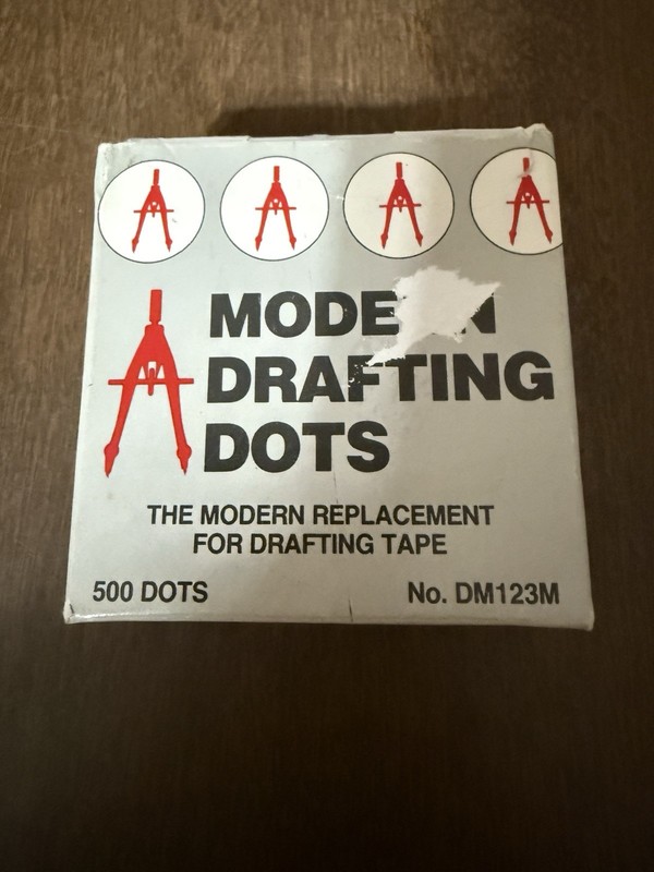 Vintage Modern Drafting Dots DM123M Adhesive Tracing Drawing Architect