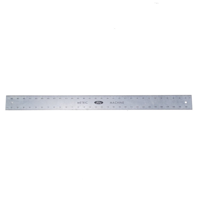 Vintage Ford Metric Machine Drafting Ruler 1/2mm Scale 300mm Double-Sided Metal