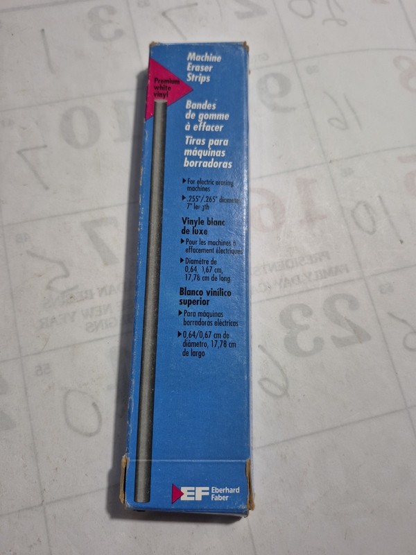 Eberhard Faber Machine Eraser Strips Premium White Vinyl No. 88 75221 Box of 11