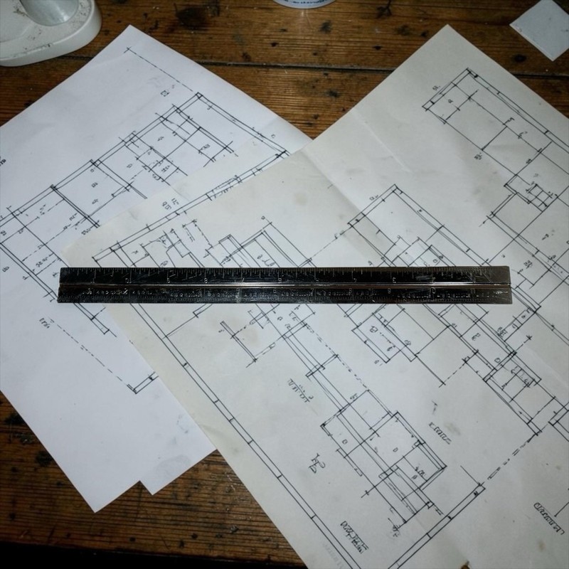 Vtg Stainless Steel Grooved Precision Ruler Engineering Multiple Scale W Germany