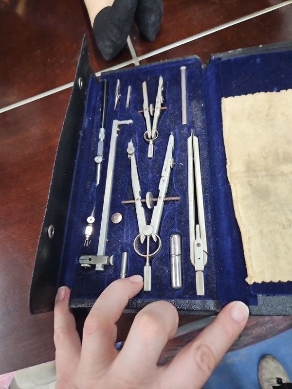 Vintage K&E Drafting Set Drawing Instruments Complete w/Original Towel and Case