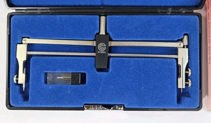 Vintage ECOBRA Germany Drafting Drawing Tool 7030 w/ Case & Box NOS gallery