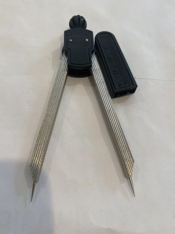 H, 6″ Matte Nickel Divider Drafting Tool Made in Germany Excellent condition