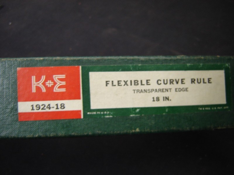 Keuffel & Esser K+E Flexible Curve Rule Clear Edge 18” Drafting Instrument gallery
