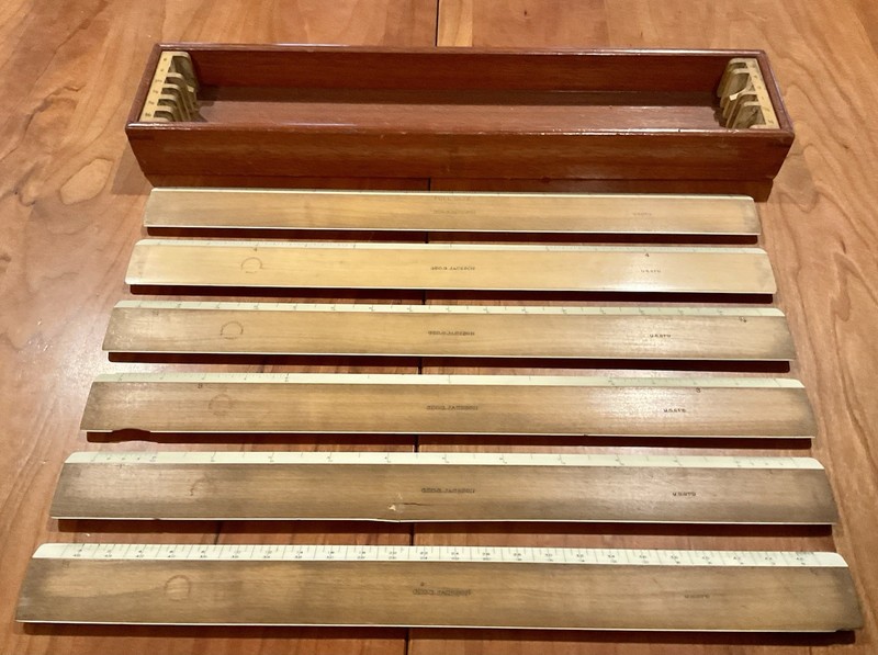 T ALTENEDER & SONS DRAFTING RULERS COMPLETE SET OF 6 INCREMENTAL MEASUREMENTS