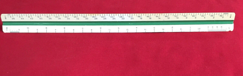 Gramercy Architect White Plastic 3 Sided Drafting Ruler Triangular Germany