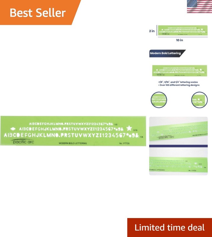 Compact Modern Bold Lettering Template – 1/8” to 1/4” – Travel-Friendly Design