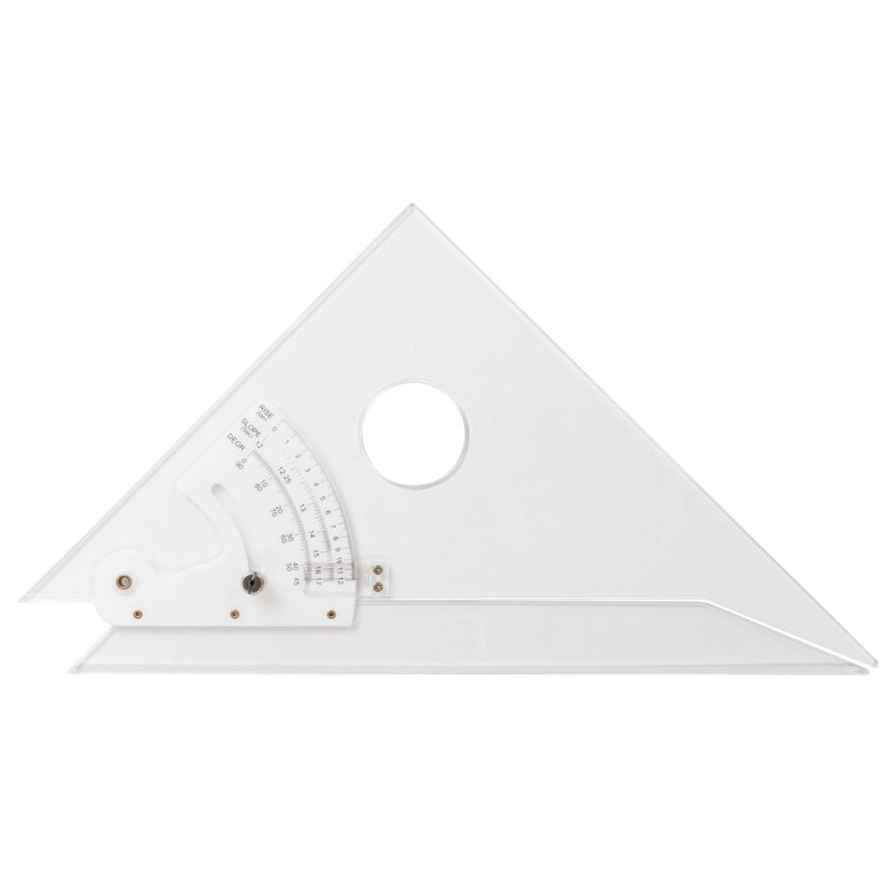 Pacific Arc Adjustable 12 Inch Triangle Plain Edge for Office Product