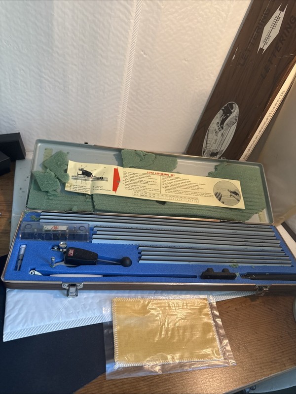 Lutz Lettering Set Drafting Tool with Templates and Accessories complete gallery