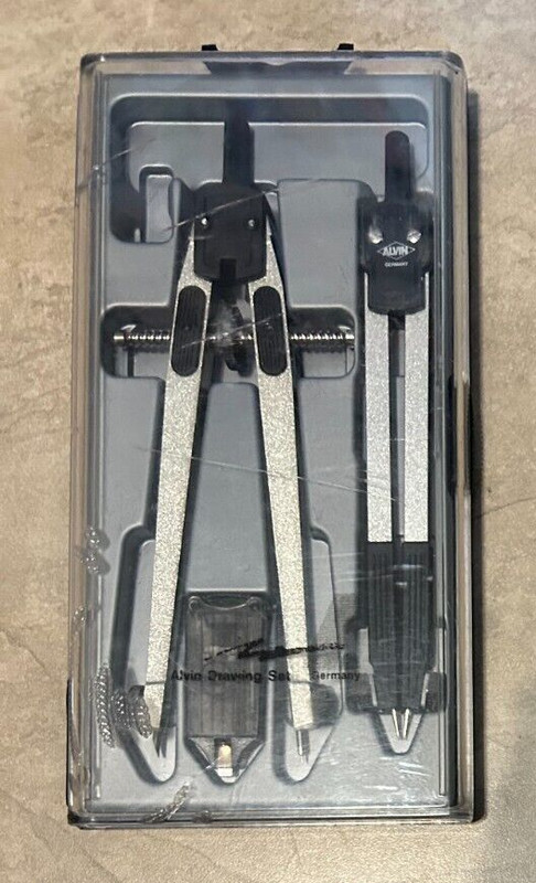 Vintage Alvin Precision Drawing Set Q407KA Quick Action Silver in Case Germany