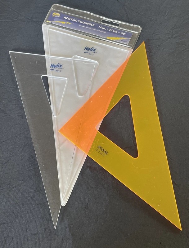 (2) Helix Acrylic 10” with 60 Degree #06010 & Bruning 70-134 Orange 8" Triangles