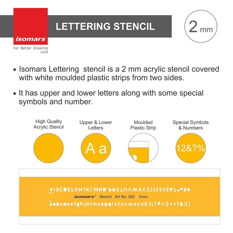 Alphabet & Number Lettering Stencil Template 2mm | Drafting Drawing Art Design gallery